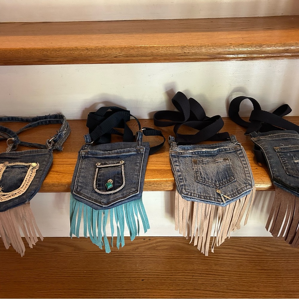 Denim Fringe Crossbody Bag - Picture 2 of 3